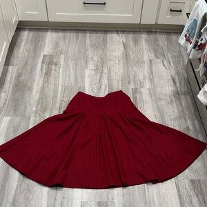 Vintage Liz Claiborne Rich Red Skater Skirt dark academia 100% wool